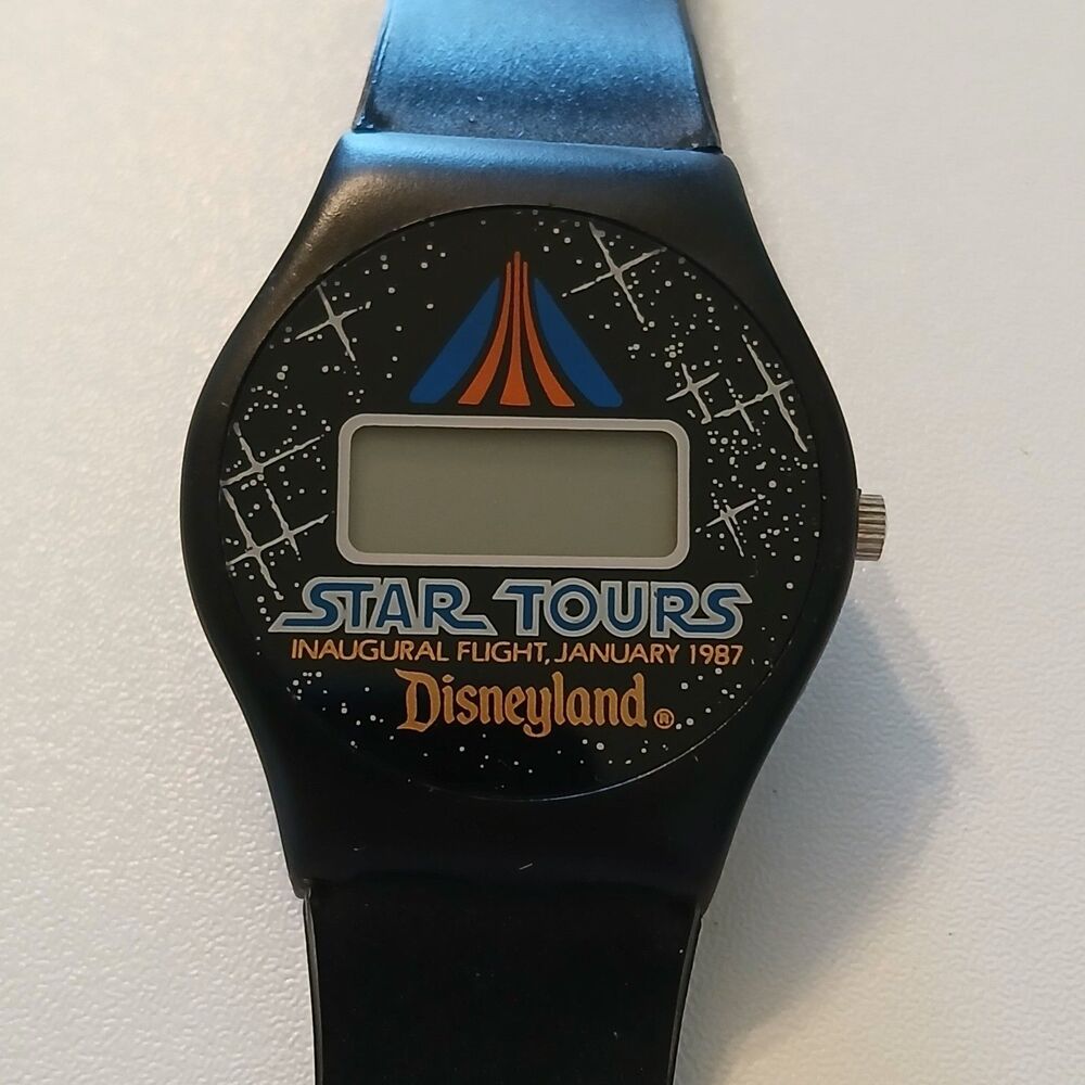 Parts/Repair 1987 Disneyland Star Tours Inaugural Flight Digital Watch 34mm